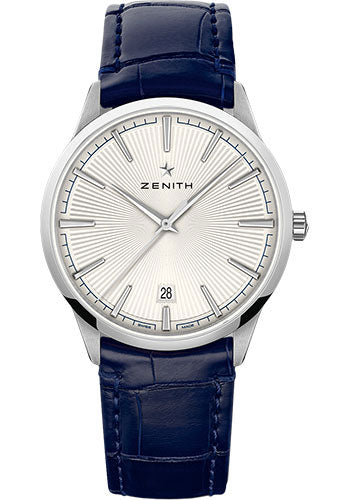 Zenith Elite Classic Watch - Steel - Silver Dial - Leather Strap - 03.3100.670/01.C922