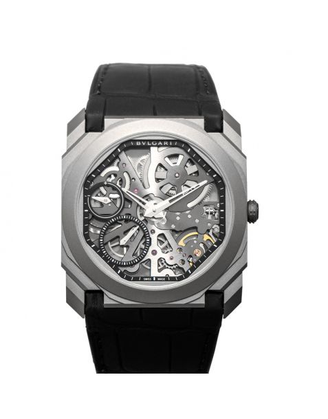 Bvlgari Octo Finissimo Extra Thin Manual-winding Skeleton Dial Titanium Men's Watch