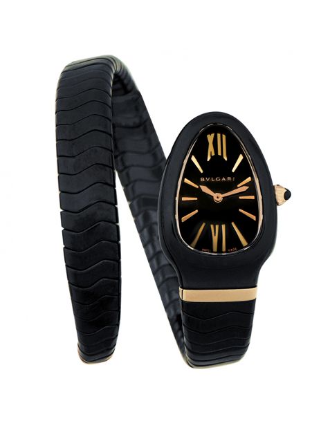 Bvlgari Serpenti Spiga Quartz Black Dial Ladies Watch