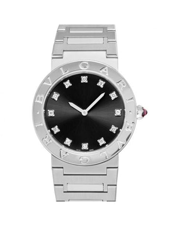 Bvlgari Quartz Black Dial Diamond Indexes Ladies Watch