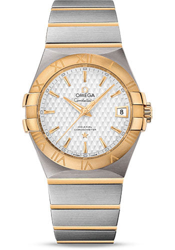 Omega Constellation Co-Axial Watch - 35 mm Steel Case - Yellow Gold Bezel - Silver Dial - Yellow Gold Bracelet - 123.20.35.20.02.006