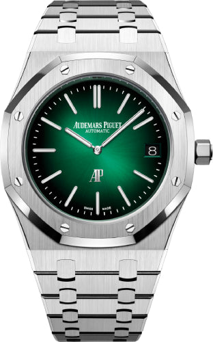 Audemars Piguet Royal Oak "Jumbo Extra-Thin" 39mm Platinum Green Dial Bracelet - 15202PT.OO.1240PT.01