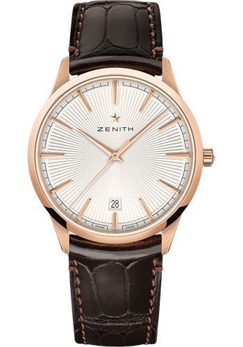 Zenith Elite Classic Watch - Rose Gold - Silver Dial - Brown Alligator Strap - 18.3100.670/01.C920