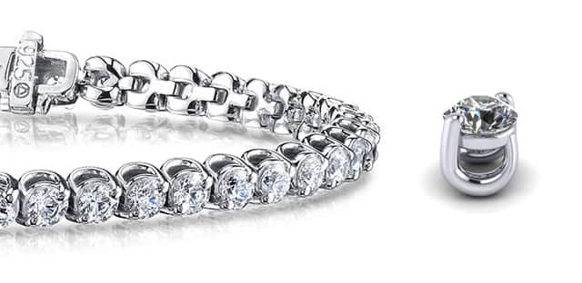 2 Prong Brilliant Round Diamond Tennis Bracelet with 2.04 ct.(finished) 1.9mm - Luxury Time NYC