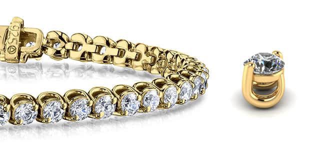 2 Prong Brilliant Round Diamond Tennis Bracelet with 2.96 ct.(finished) 2.4mm - Luxury Time NYC