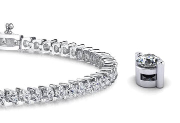 2 Prong Set Round Diamond Tennis Bracelet with 0.58 ct.(finished) 1.2mm - Luxury Time NYC