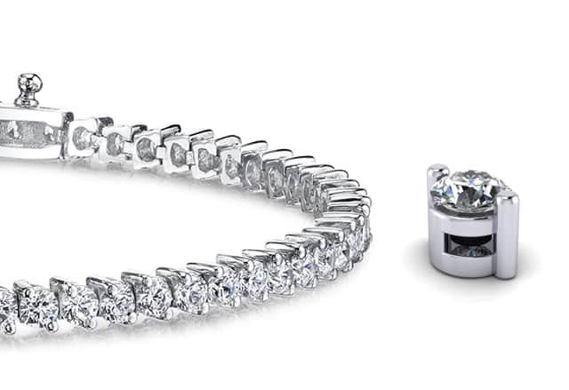 2 Prong Set Round Diamond Tennis Bracelet with 11.07 ct.(finished) 4.1mm - Luxury Time NYC