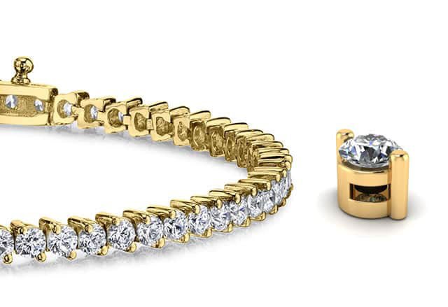 2 Prong Set Round Lab - Grown Diamond Tennis Bracelet with 0.58 ct.(finished) 1.2mm - Luxury Time NYC