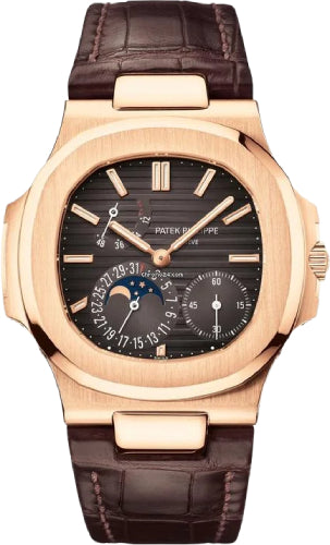 Patek Philippe Nautilus Moon Phases 40 mm Rose Gold Black Brown Dial - 5712R-001