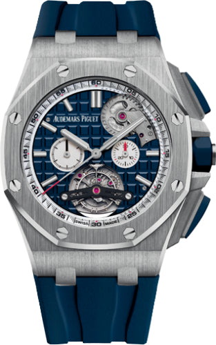 Audemars Piguet Royal Oak Offshore Tourbillon Chronograph Selfwinding Blue Index Stainless Steel Rubber 44mm Automatic | 26540ST.OO.A027CA.01