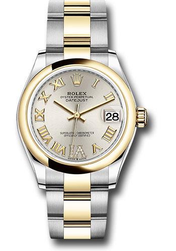 Rolex Steel and Yellow Gold Datejust 31 Watch - Domed Bezel - Silver Diamond Roman Six Dial - Oyster Bracelet - 278243 sdr6o