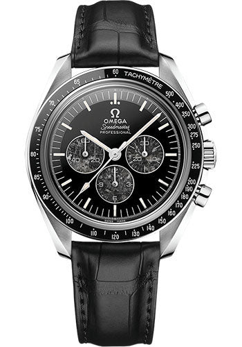 Omega Speedmaster Moonwatch Professional Chronograph Calibre 321 - 42 mm Platinum Case - Black Dial - Black Leather Strap - 311.93.42.30.99.001