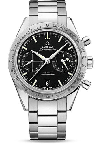 Omega Speedmaster '57 Omega Co-Axial Chronograph Watch - 41.5 mm Steel Case - Brushed Bezel - Black Dial - 331.10.42.51.01.001