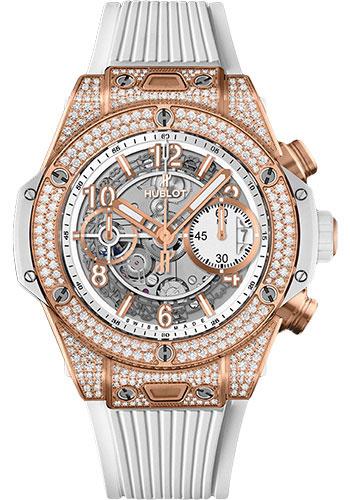 Hublot Big Bang Unico King Gold White Pave 42mm Watch - 42 mm - White Skeleton Dial-441.OE.2010.RW.1704