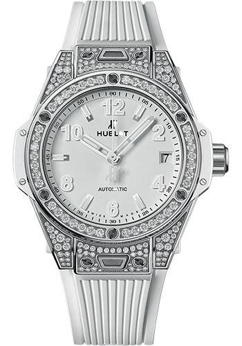 Hublot Big Bang One Click Steel White Pave Watch - 39 mm - White Dial-465.SE.2010.RW.1604