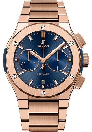 Hublot Classic Fusion Blue Chronograph King Gold Bracelet Watch-520.OX.7180.OX