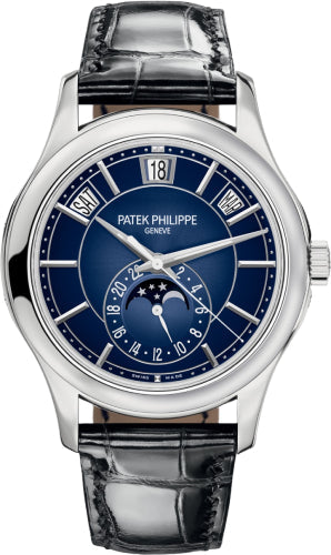 Patek Philippe Complications Annual Calendar Moon Phase White Gold Blue Dial - 5205G-013