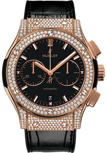 Hublot Classic Fusion Chronograph Gold Pave Watch-521.OX.1181.LR.1704