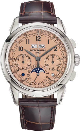 Patek Philippe Grand Complications Chronograph Perpetual Calendar Platinum "Salmon" Golden Opaline Dial - 5270P-001