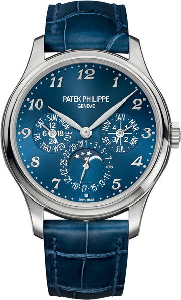 Patek Philippe Grand Complications Perpetual Calendar White Gold Royal Blue Sunburst Dial 39mm - 5327G-001