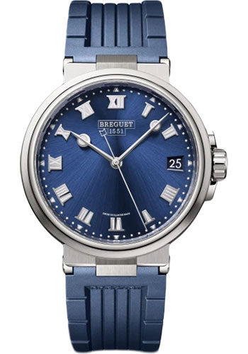 Breguet Marine 5517 - Titanium Case - Blue Dial - Blue Rubber Strap - 5517TI/Y1/5ZU