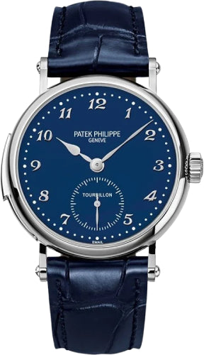 Patek Philippe Grand Complications Blue Enamel Arabic White Gold Leather 37mm - 5539G-010