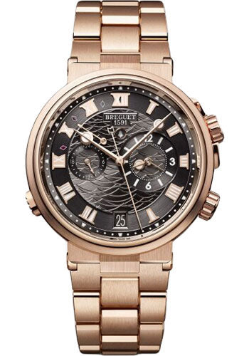 Breguet Marine Alarme Musicale 5547 - Rose Gold Case - Black Dial - Bracelet - 5547BR/G3/RZ0