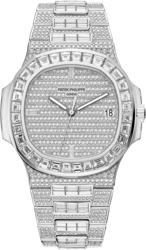 Patek Philippe Nautilus Date Sweep Seconds White Gold/Diamonds Dial & Bezel 40 mm - 5719/10G-010