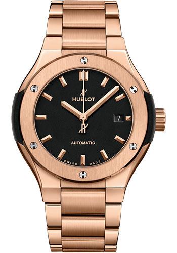 Hublot Classic Fusion King Gold Bracelet Watch - 33 mm - Black Dial-585.OX.1180.OX