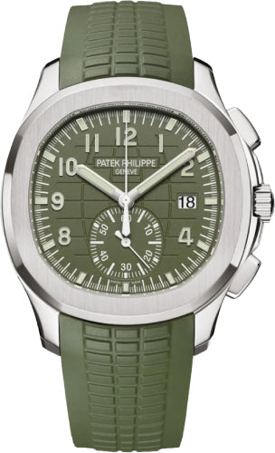 Patek Philippe Aquanaut Chronograph 42.2 mm White Gold Khaki Green Dial - 5968G-010