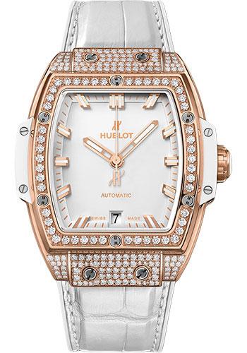 Hublot Spirit Of Big Bang King Gold White Pave Watch - 39 mm - White Dial-665.OE.2080.LR.1604