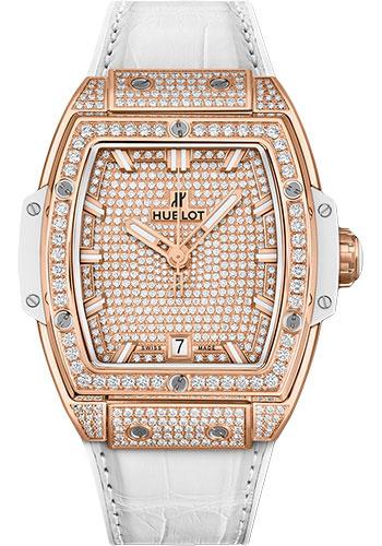 Hublot Spirit Of Big Bang King Gold White Full Pave Watch - 39 mm - 18K King Gold Dial-665.OE.9010.LR.1604