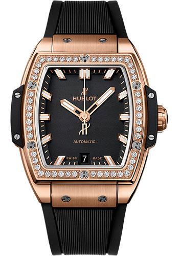 Hublot Spirit Of Big Bang King Gold Diamonds Watch - 39 mm - Black Dial-665.OX.1180.RX.1204