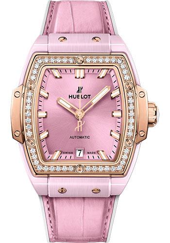 Hublot Spirit Of Big Bang Pink Ceramic King Gold Diamonds Watch - 39 mm - Pink Dial-665.RO.891P.LR.1204