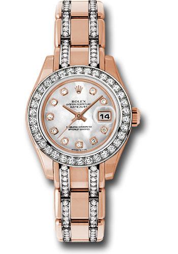 Rolex Everose Gold Lady-Datejust Pearlmaster 29 Watch - 34 Diamond Bezel - Mother-Of-Pearl Diamond Dial - 80285.74945 md