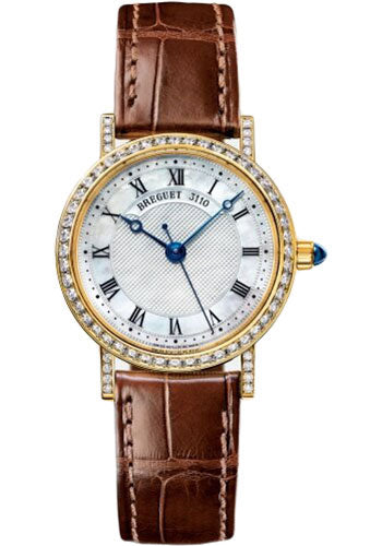 Breguet Classique 8068 - Yellow Gold Case - Mother-Of-Pearl Dial - Brown Leather Strap - 8068BA/52/964/DD00