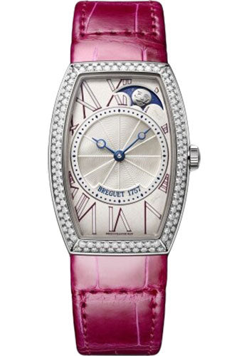 Breguet HŽritage 8861 - White Gold Case - Silver Dial - Pink Leather Strap - 8861BB/15/986/D000