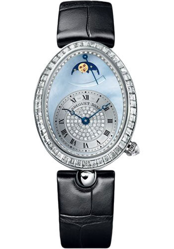 Breguet Reine de Naples 8909 - White Gold Case - Mother-Of-Pearl Dial - Black Leather Strap - 8909BB/VD/964/D00D3L