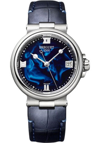 Breguet Marine Dame 9517 - Steel Case - Blue Dial - Blue Leather Strap - 9517ST/E2/984