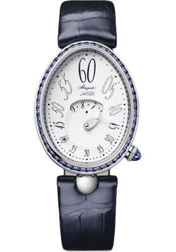 Breguet Reine de Naples 9838 - White Gold Case - White Lacquered Dial - Blue Alligator Strap - 9838BB/B8/364/S00S