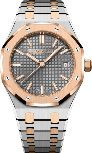 Audemars Piguet Royal Oak Self Winding Steel/Pink Rose Gold 34mm Grey Dial 77450SR.OO.1361SR.03