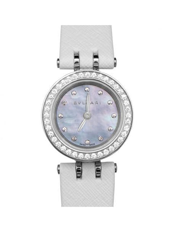 Bvlgari Quartz Blue Mother Of Pearl Dial Diamond Ladies Watch