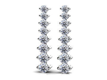 Graduated Diamond Drop Earrings In Lab-Grown Diamond  with 1.51 ct.(finished)