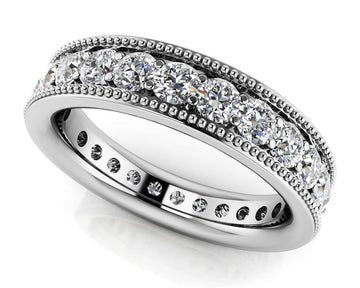 Milgrain Edge Diamond Eternity Band Lab-Grown Diamond  with 0.59 ct.(finished) 1.5mm