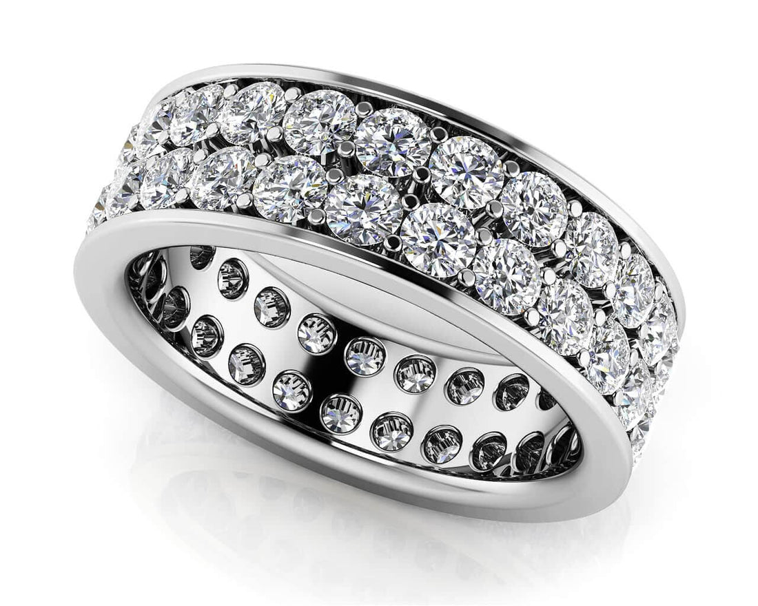 Forever Channel Set Double Row Eternity Ring Diamond  with 2.50 ct.(finished) 2.4mm