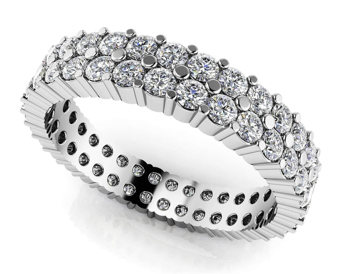 Dazzling Double Row Eternity Band Lab-Grown Diamond  with 1.50 ct.(finished) 1.75mm