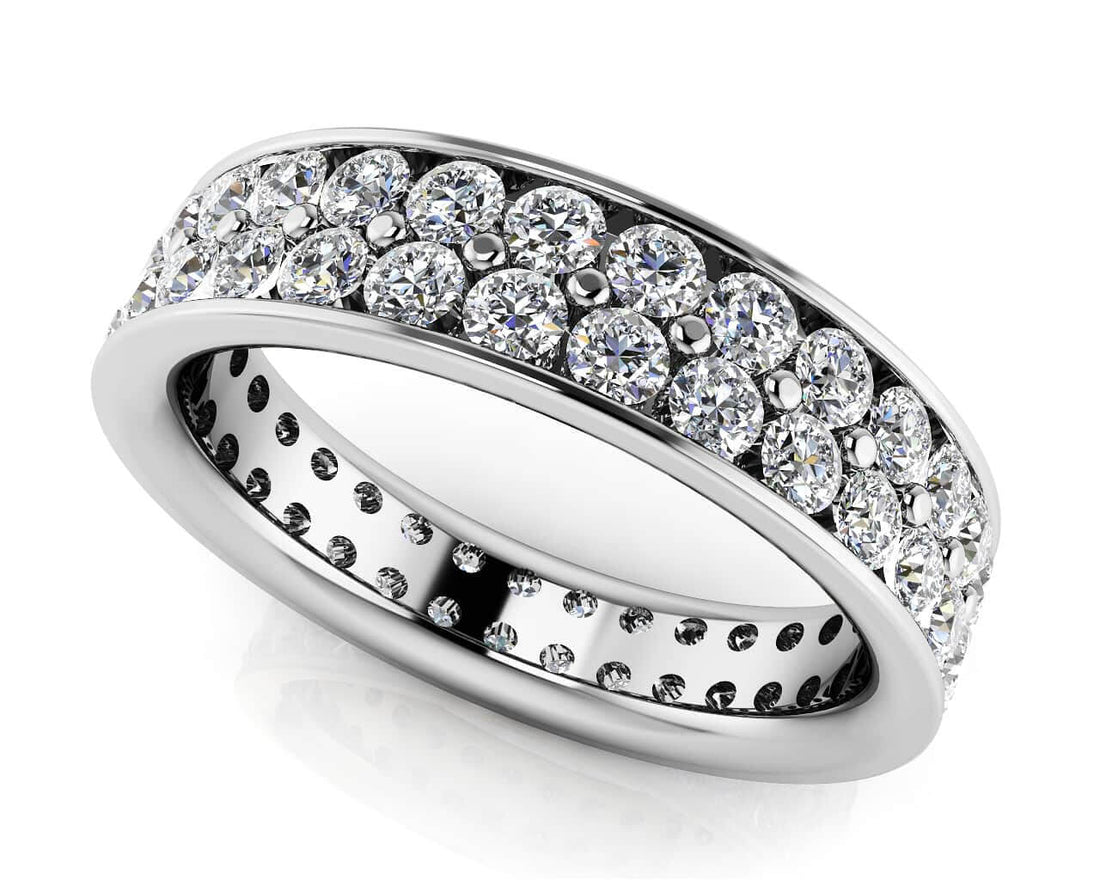 Double Row Channel Set Eternity Band Lab-Grown Diamond  with 1.04 ct.(finished) 1.4mm