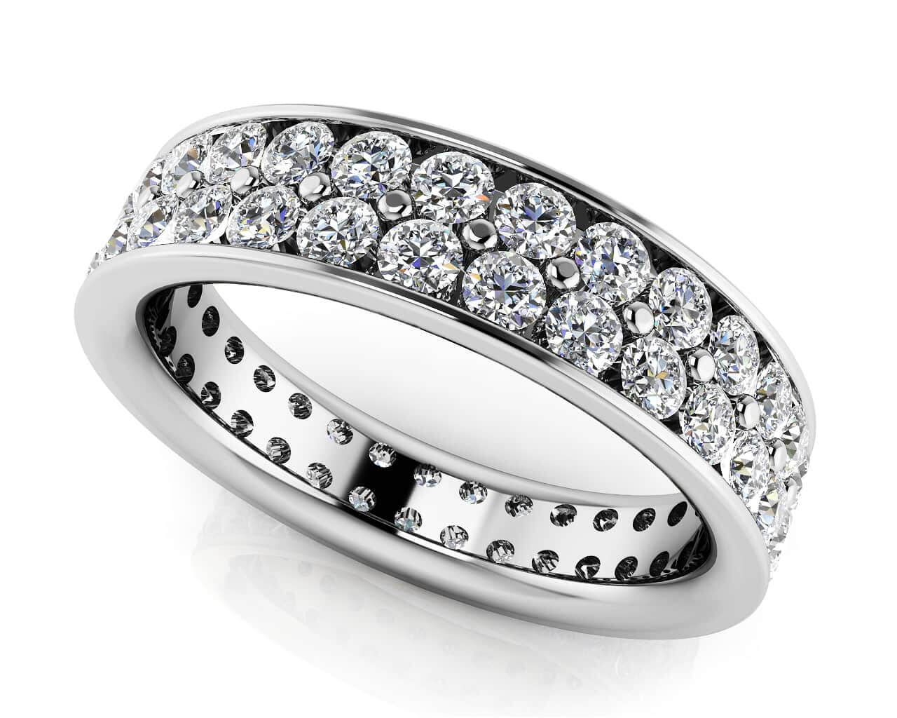 Double Row Channel Set Eternity Band Diamond  with 2.05 ct.(finished) 2mm