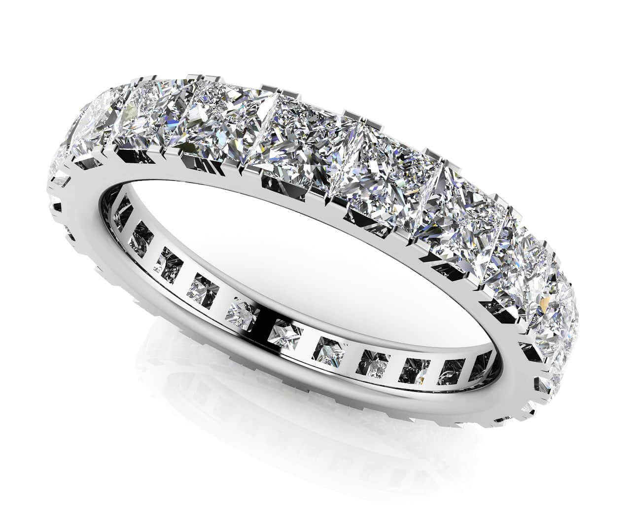 Princess Cut Diamond Eternity Ring Lab-Grown Diamond  with 1.89 ct.(finished) 2.2mm