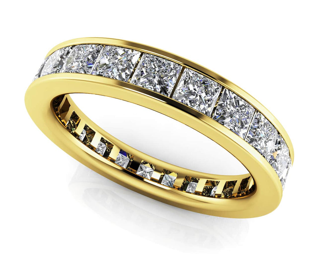 Channel Set Princess Diamond Eternity Band Diamond  with 1.89 ct.(finished) 2.2mm